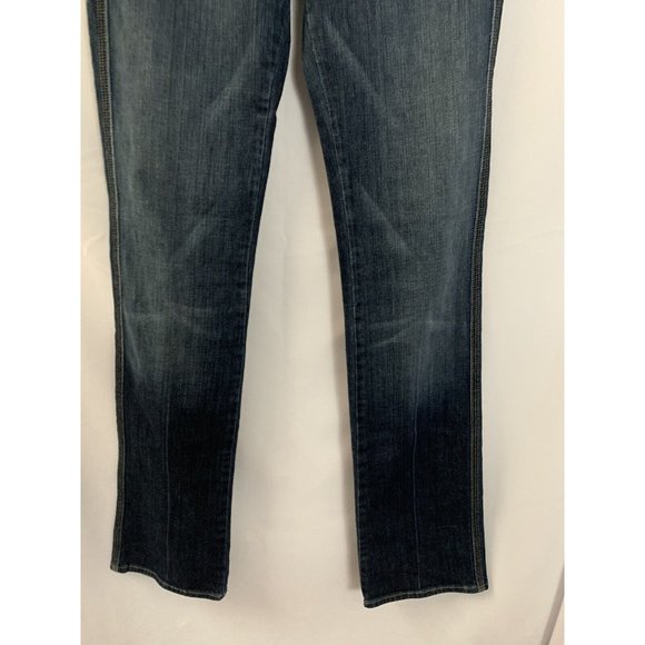 Seven 7 For All Mankind Sz 28 Med Wash Straight Leg Denim Jeans Bedazzled Y2K - Picture 2 of 9